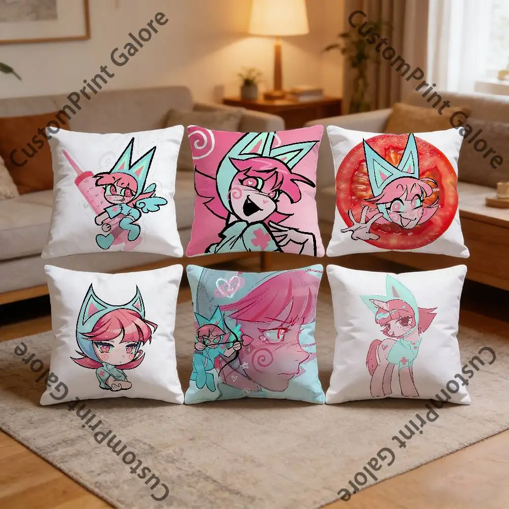 

P-Psychocuties Strawberry HD Print Square Pillow Cover Polyester Lightweight Customizable for Home Office Sofa Decor