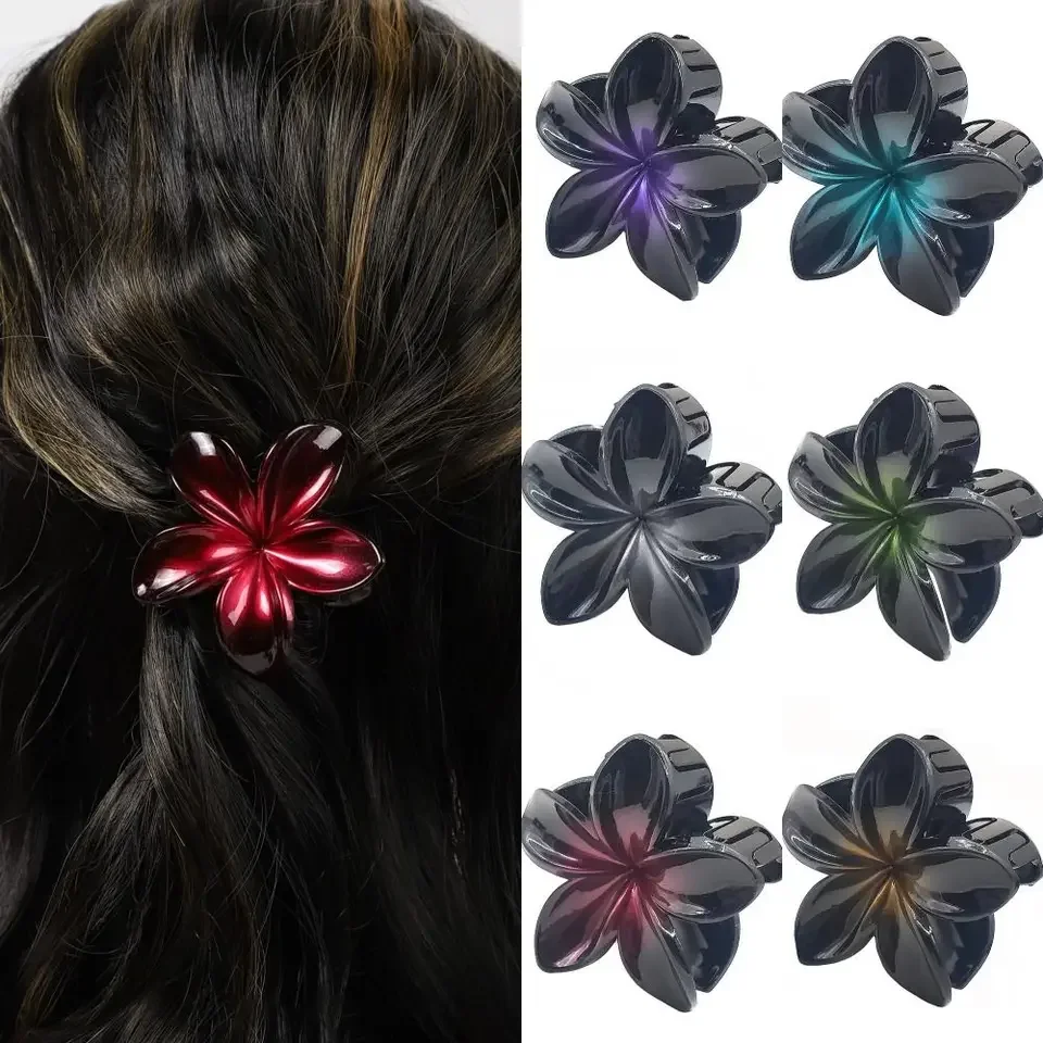 

Sweet Flower Shape Flower Hair Clip Pearlescent Hair Ornament Hair Claw Y2K Style Hair Clips Women