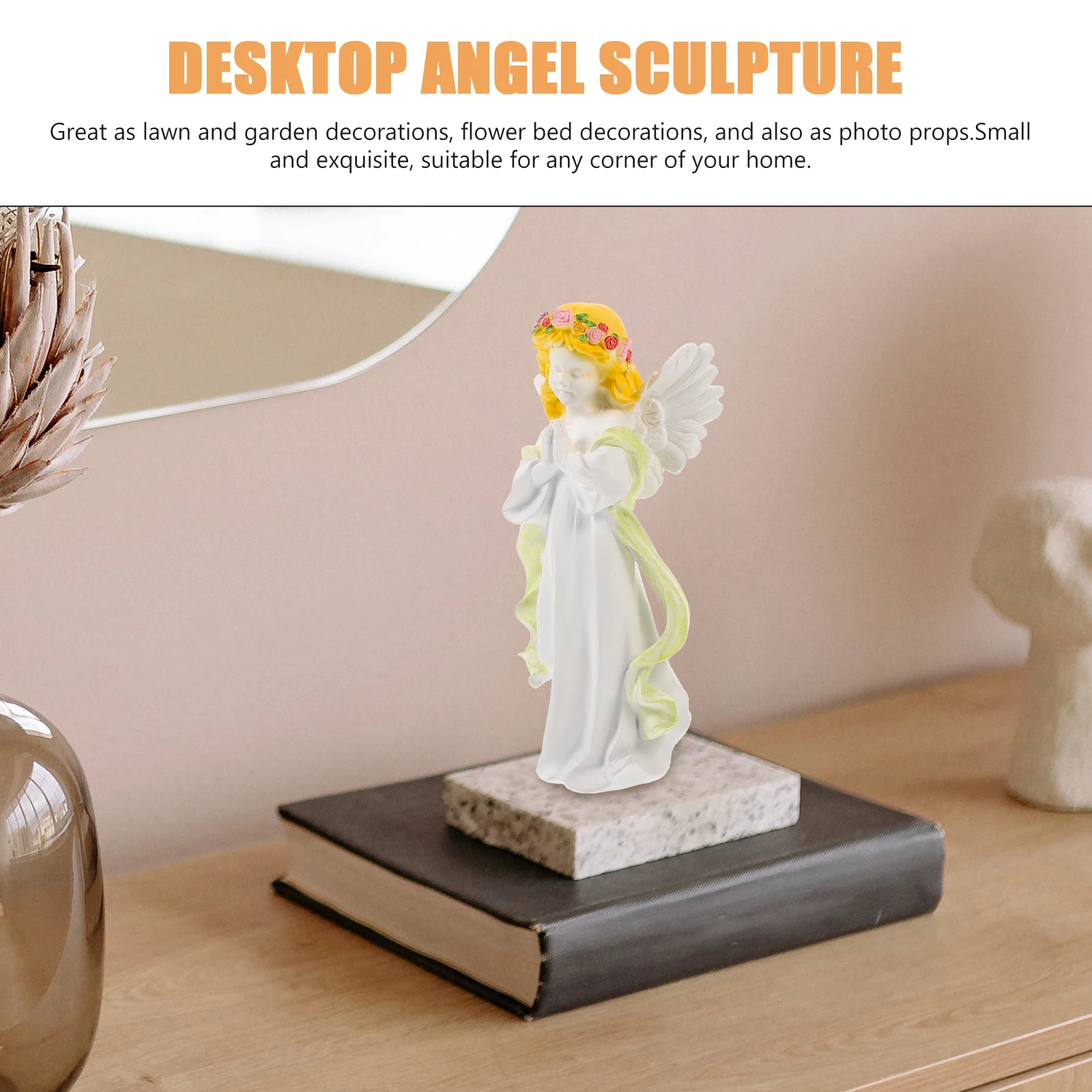 

1pc Praying Small For Home Angel Resin Ornament Garden Decoration Garden Sculpture Desktop Ornament Angel Sculpture Craft