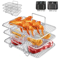 Air Fryer Rack Stainless Steel Multi-Layer Dehydrator Rack Cooking Steamer Roasting Racks Air Fryer Accessories Kitchen Gadgets