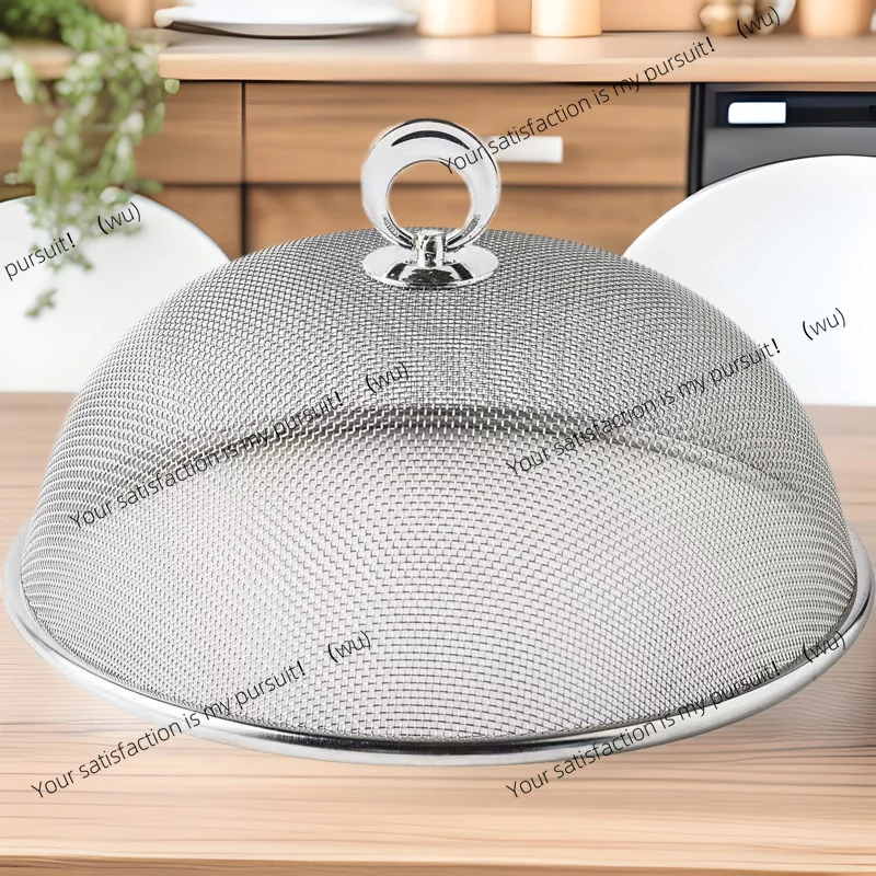 ZOCI-Stainless steel round vegetable cover household dining table mosquito cover meal dust table cover