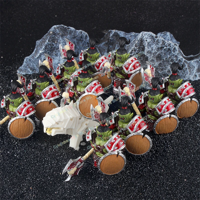 DT025 P8015 Figuras de Ação de Soldados Orc com Armadura Pesada do Jogo de Quadrinhos, Blocos de Construção Modelo Lobo Branco, Acessórios de Brinquedos