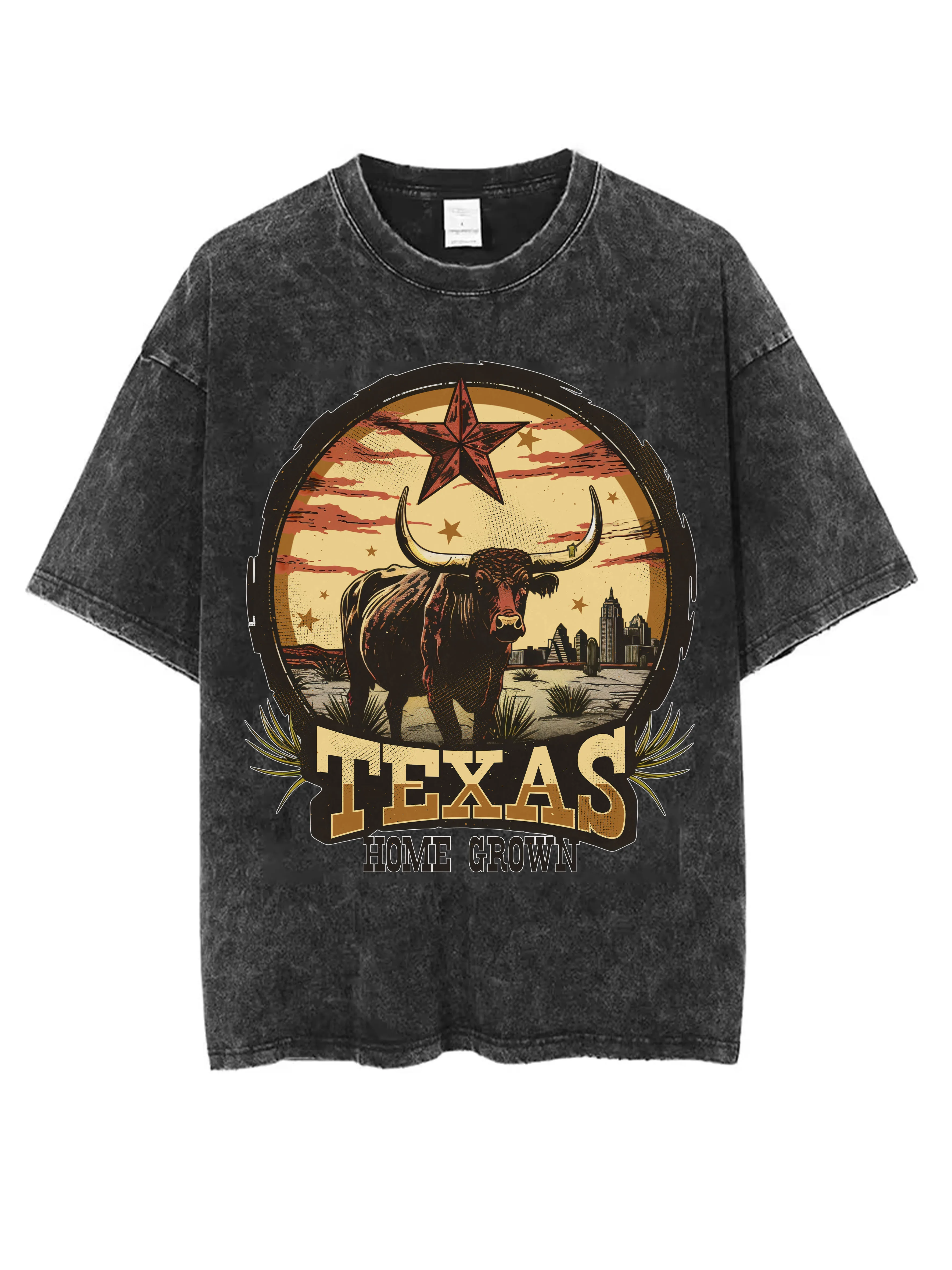 

Черная потертая футболка с круглым вырезом Texas Home Grown Shenanigans Squad, удобная свободная футболка для мужчин и женщин, идеально подходящая для зимнего Рождества