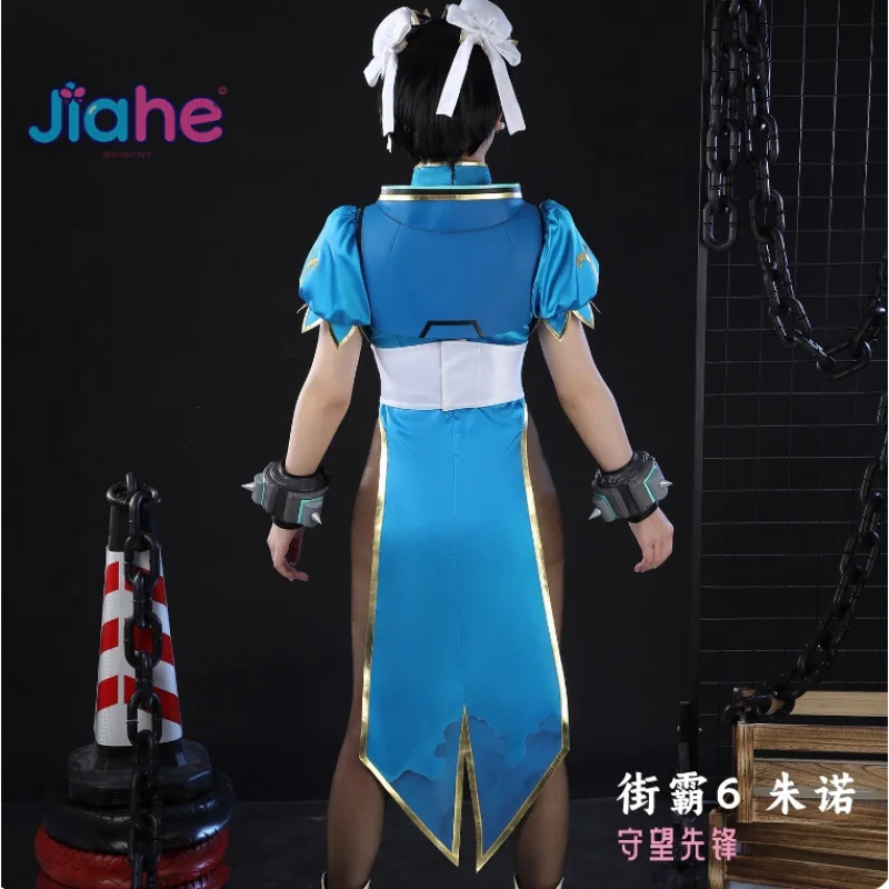 Overwatch الربط ستريت فايتر 6 جونو تشون لي تأثيري حلي هالوين المرأة مثير الصينية شيونغسام ملحق الدعامة مجموعة جديدة