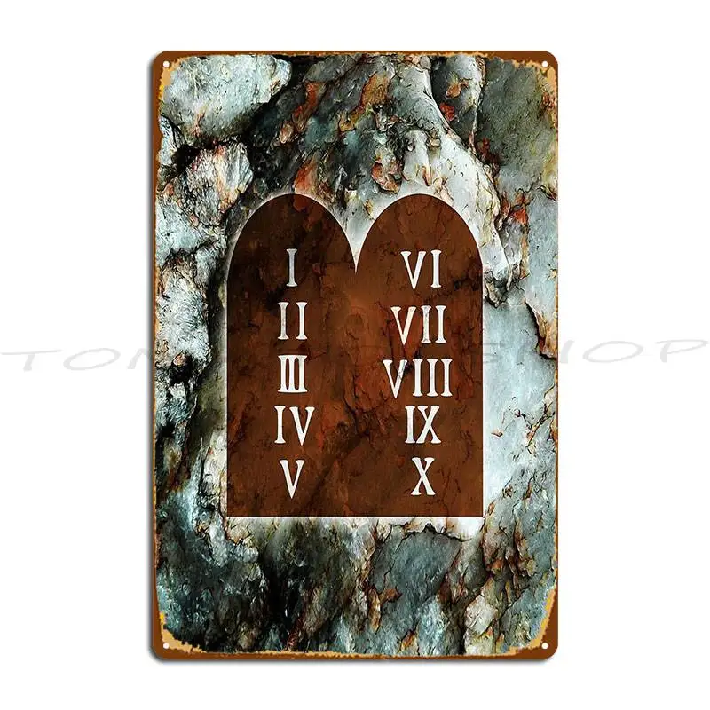 Ten Commandments Metal Plaque Poster Mural Poster Club Designer Tin Sign Poster