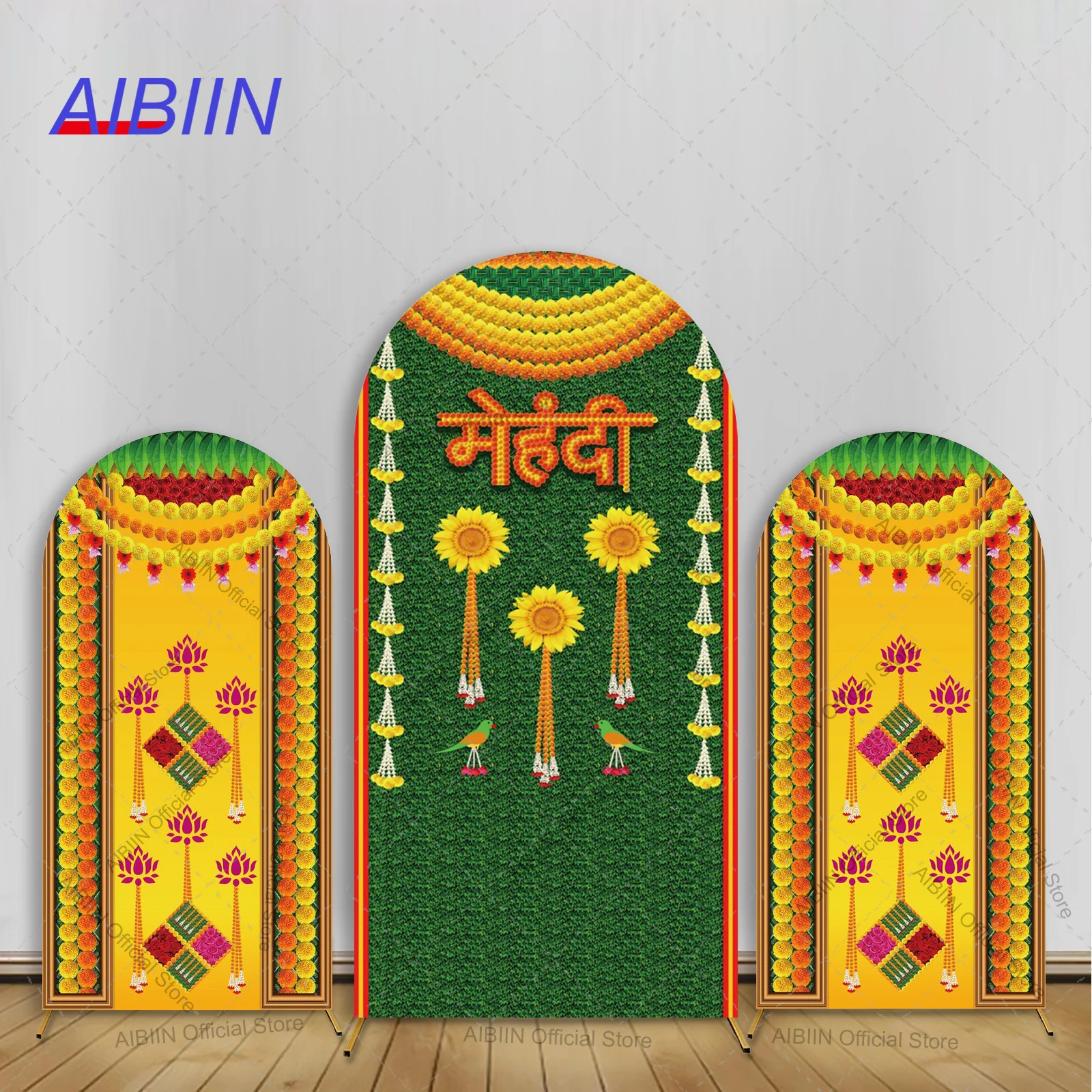 Decoración para Ceremonias de Mehndi y Haldi, Cubierta para Arco de Boda, Guirnalda de Cuentas Indias, Hojas de Palma Florales, Mandap, Henna, Decoración para Despedida de Soltera