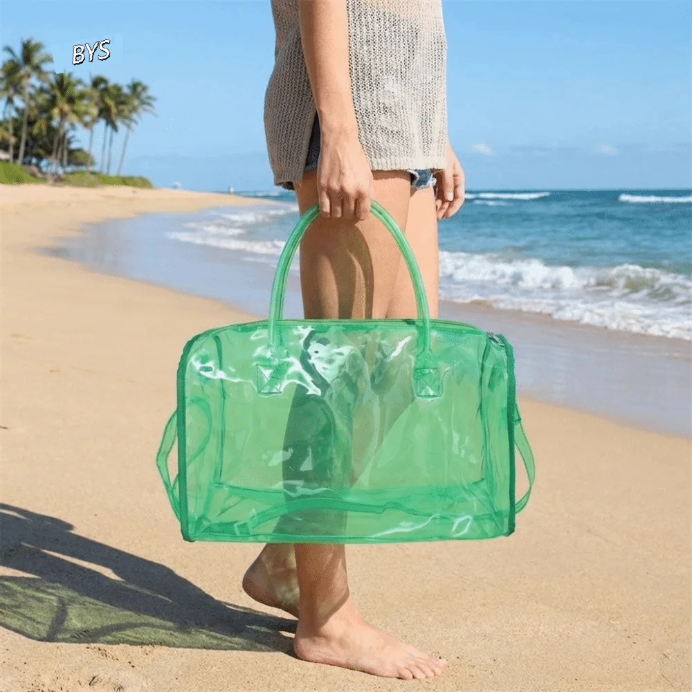 PVC Large Capacity Transparent Crossbody Bag Lightweight Toiletries Handbag Oversized Waterproof Washing Storage Bag