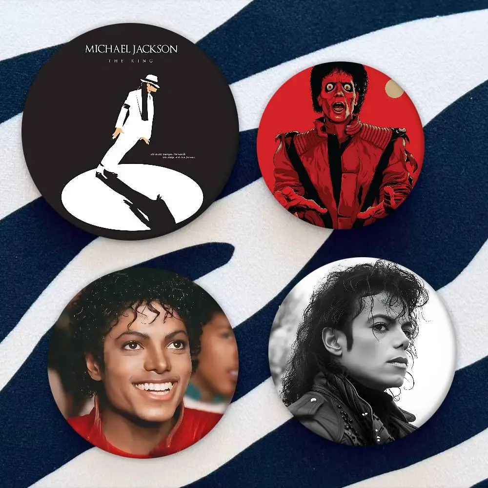 M-Michael J-Jackson Badges Round Brooch Badge Peripheral Lapel Pins Tinplate For Shoulder Bag Accessories Souvenir Gifts