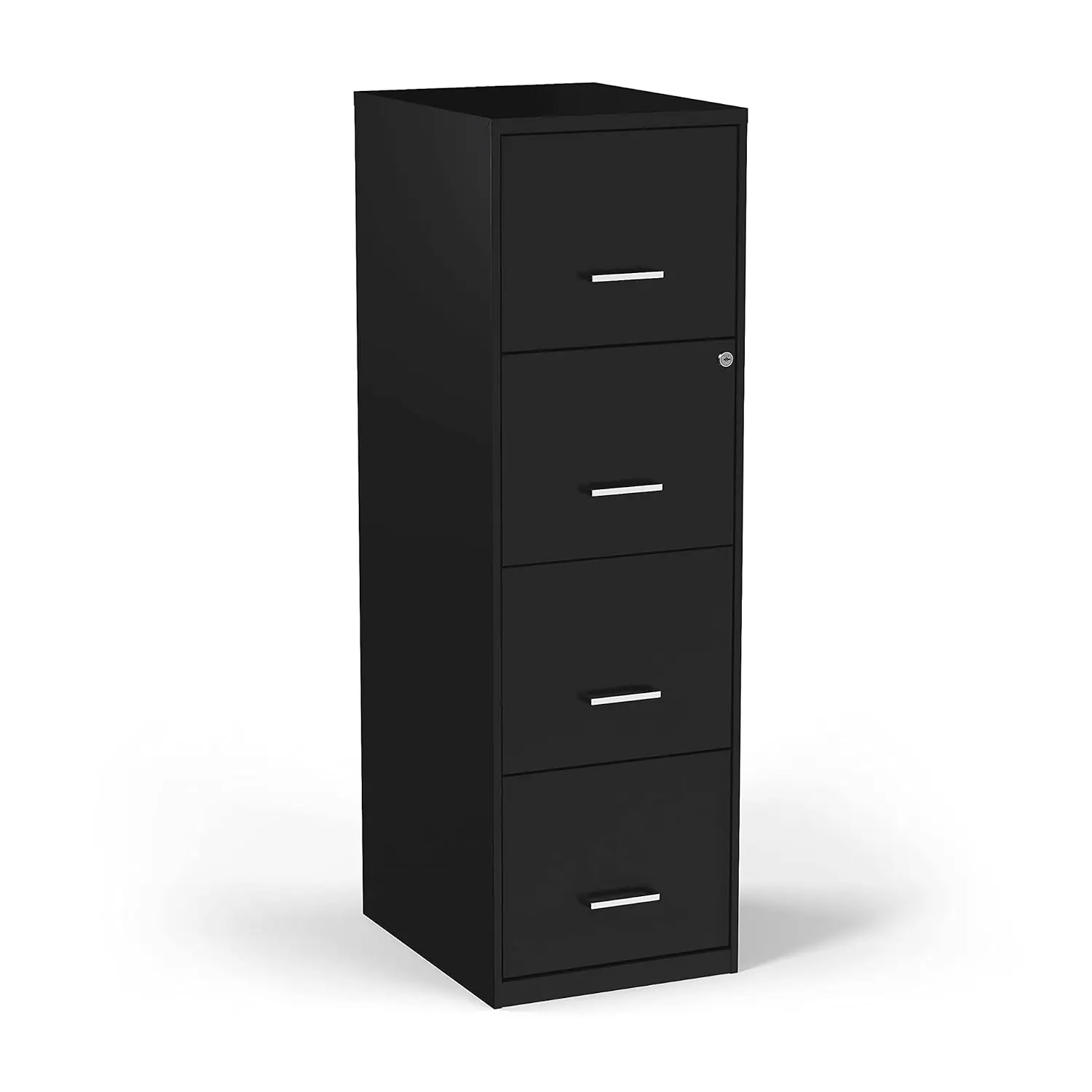 

4-Drawer Vertical File Cabinet, Letter Size Documents, Lockable, 18.9 D X 14.3 W X 45.8" H, Black, Customized