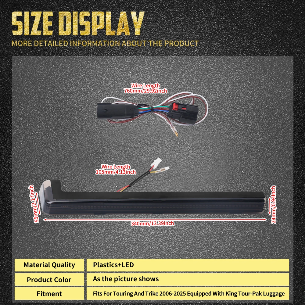 دراجة نارية LED بدوره مصباح إشارة الملك جولة الأمتعة لهجة الجانب مصباح لوح ل هارلي بجولة الطريق إلكترا شارع الإنزلاق 2006-Up #5