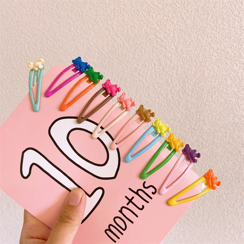 haarschmuck mädchen 10 teile/satz niedliche kleine Haars pangen für Kinder Mädchen Mini Bär Haarnadeln Blume Haarnadeln und Clips Baby BB Clip haarklammer Zubehör haarspangen mädchen – Detail 3