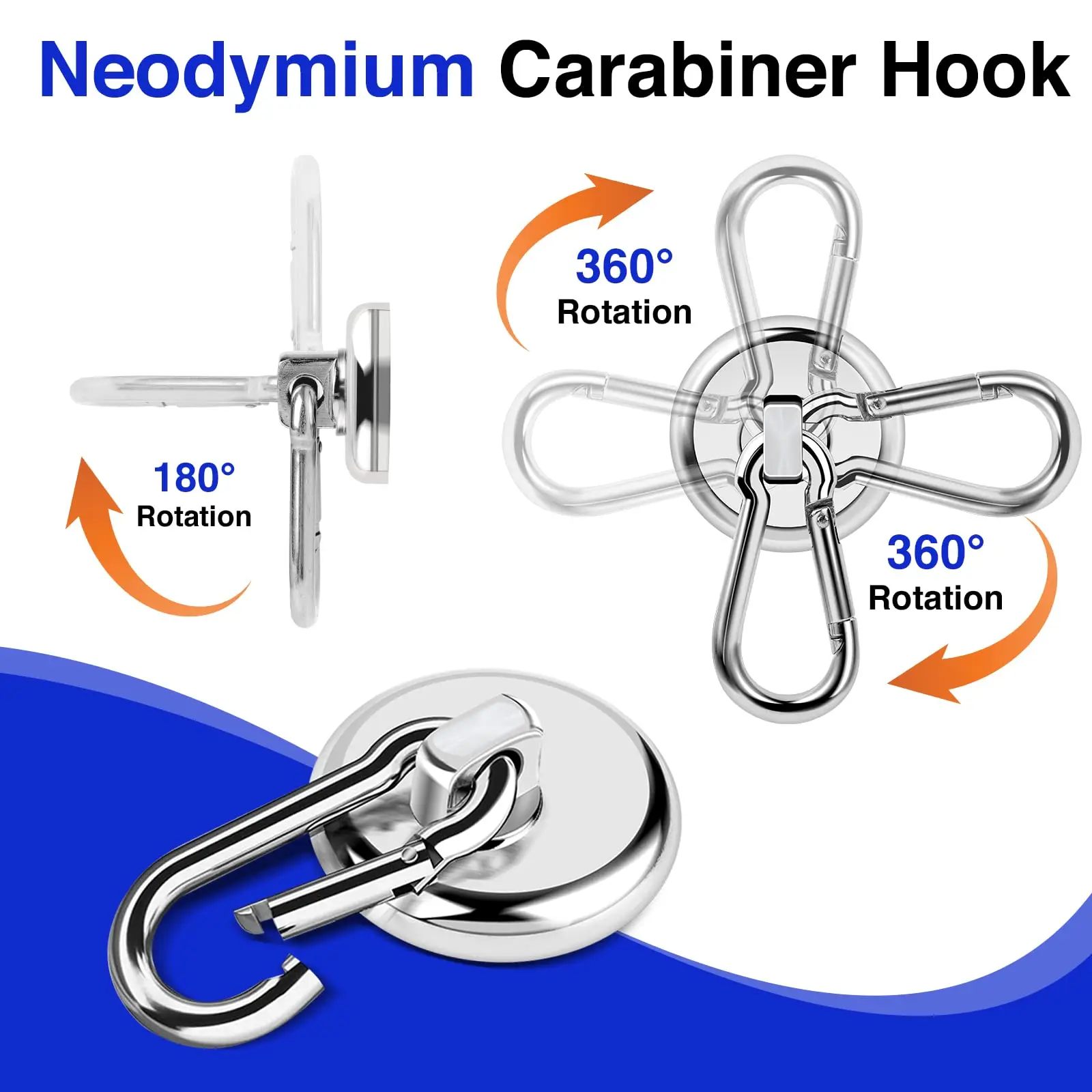 

Magnetic Hooks for Cruise Cabins Swivel Magnet Hooks Cruise Must Haves with Swivel Carabiner Hook for Hanging Strong Neodymium