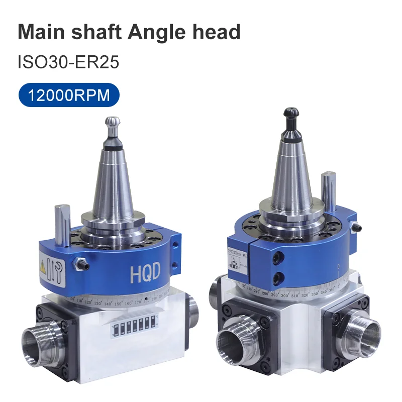 HQD two-way/four Angle to the head Installed on the 9 kw / 12 kw spindle ISO30 / HSK63F tool changer for CNC machining center