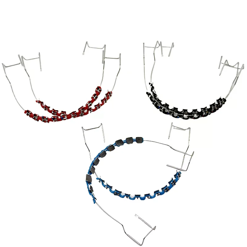 1Pair Dental Metal Braces Archwire Without Hooks Metal Bracket And Orthodontic Ligature Ties Colorful Temporary Tooth Decoration