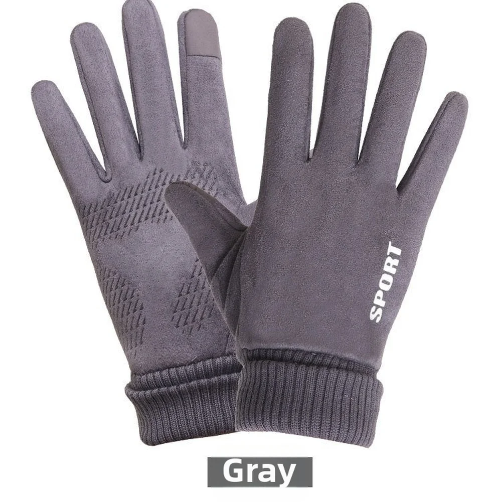 Anti-slip Palm Touchscreen Gloves For Winter Commuting 360 Screen Compatible Textured Palm Grips Soft Inner Fleece