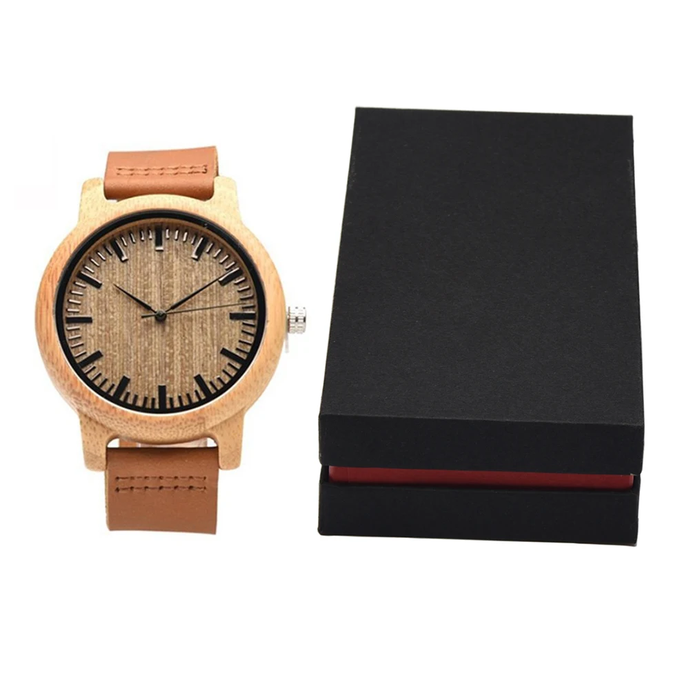 

Wood Watch for Men Lightweight Casual Bamboo Wristwatch Durable Strap Fashion Chic Suitable Any Occasion