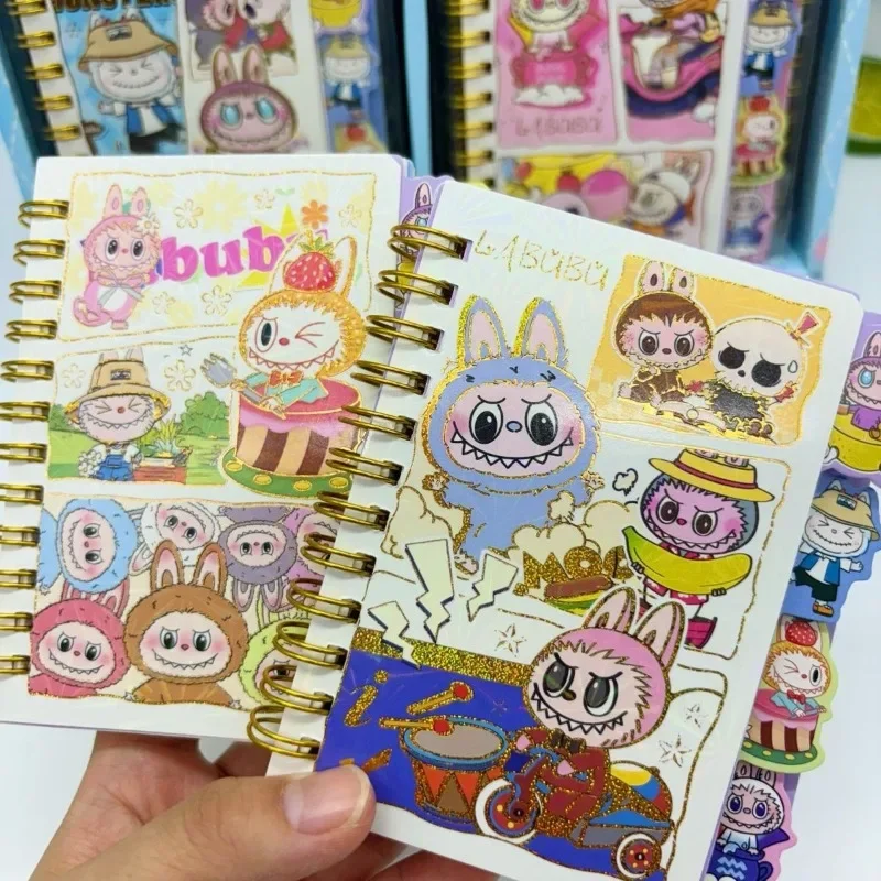 Sweet Kawaii MINISO Anime Ins Fashion Labubu Coil Notebook Cartoon Cute Ledger Student Notepad Portable Ins Gifts for Girls