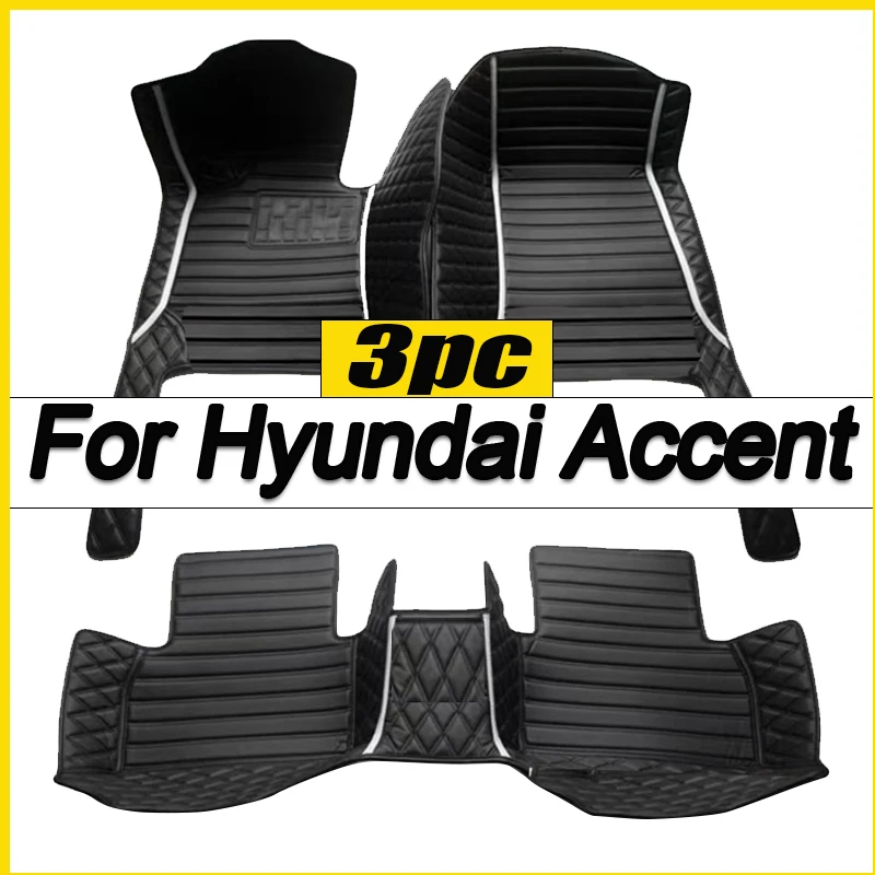 Car Floor Mats For Hyundai Accent Verna Super Pony Brio Dodge Attitude MC MK3 2006~2011 Leather Mat Rugs Carpets Car Accessories