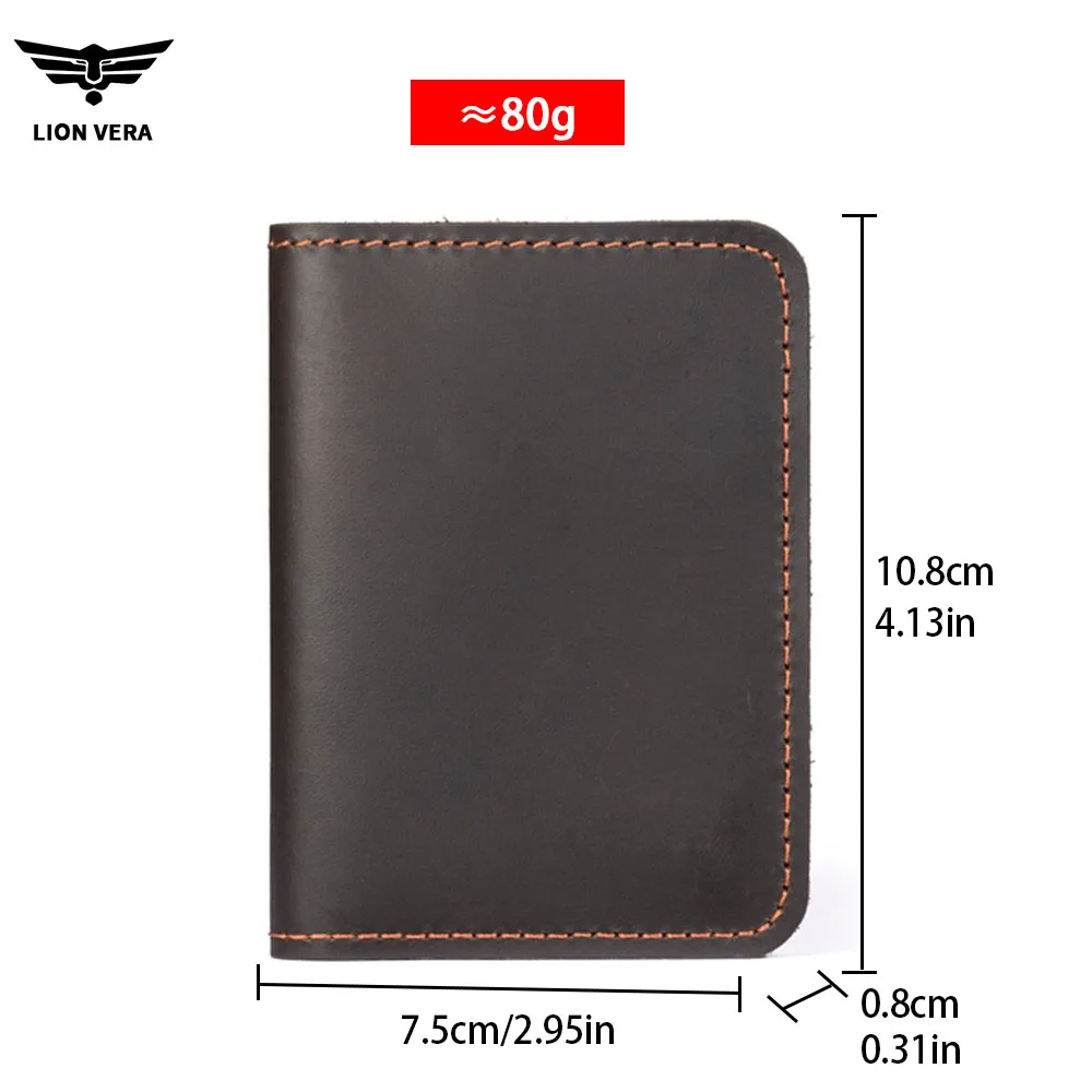 LION VERA Men's Genuine Card Holder Multi-Card Slot Fashion Casual Business Anti-Degaussing Anti-Theft Credit Card Holder