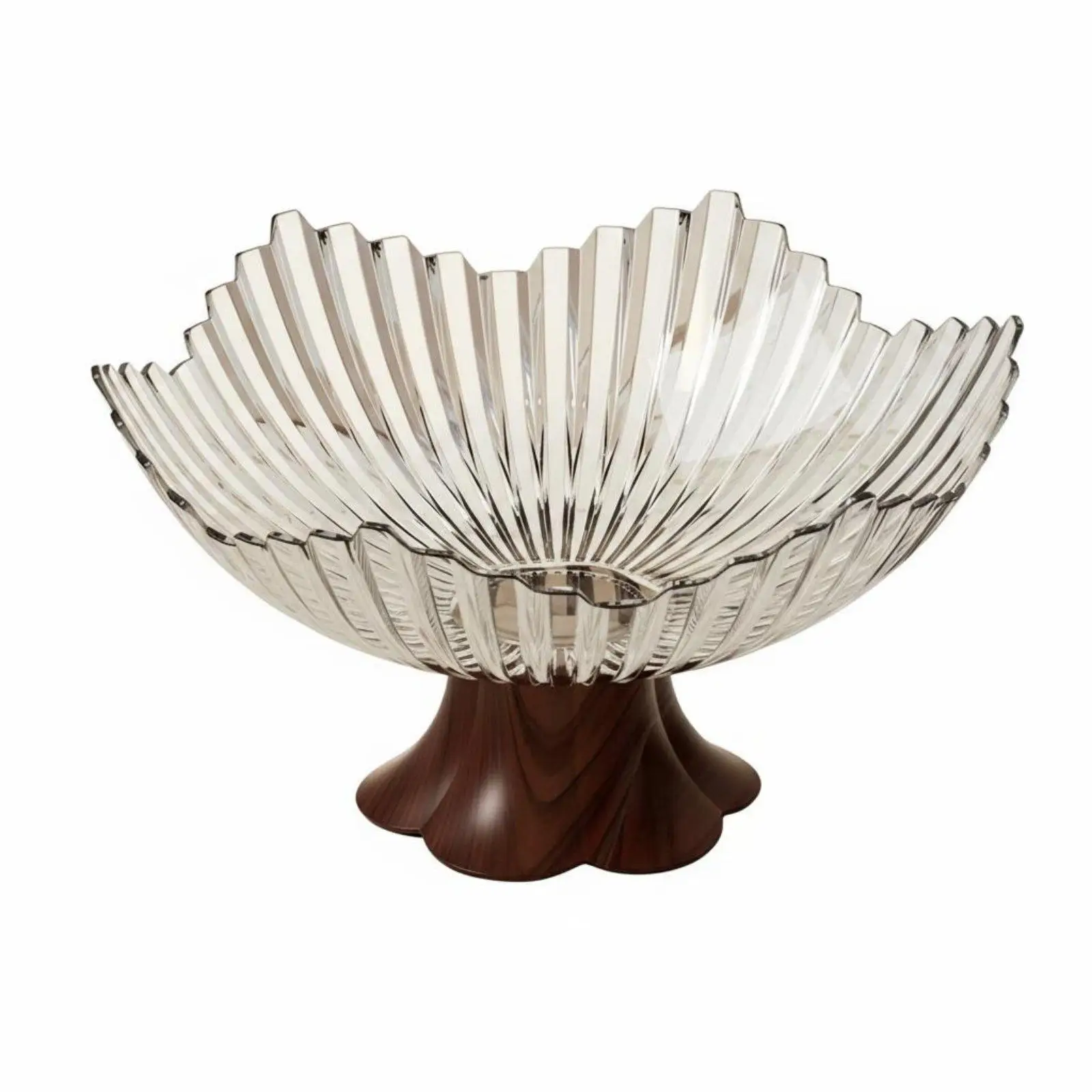 Faux Wood Base Fruit Stand Decorative Centerpiece Home Decoration Large Capacity