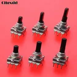 1pcs EC16 Type Rotary Encoder 24 Positioning Rumber 24 Pulse Number Sawtooth Shaft 15/20/25MM Digital Rotary Potentiometer 3Pin