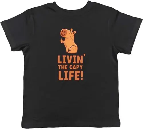 Livin the Capy Life Kids T-Shirt Funny Joke Capybara Childrens Boys Girls Gift