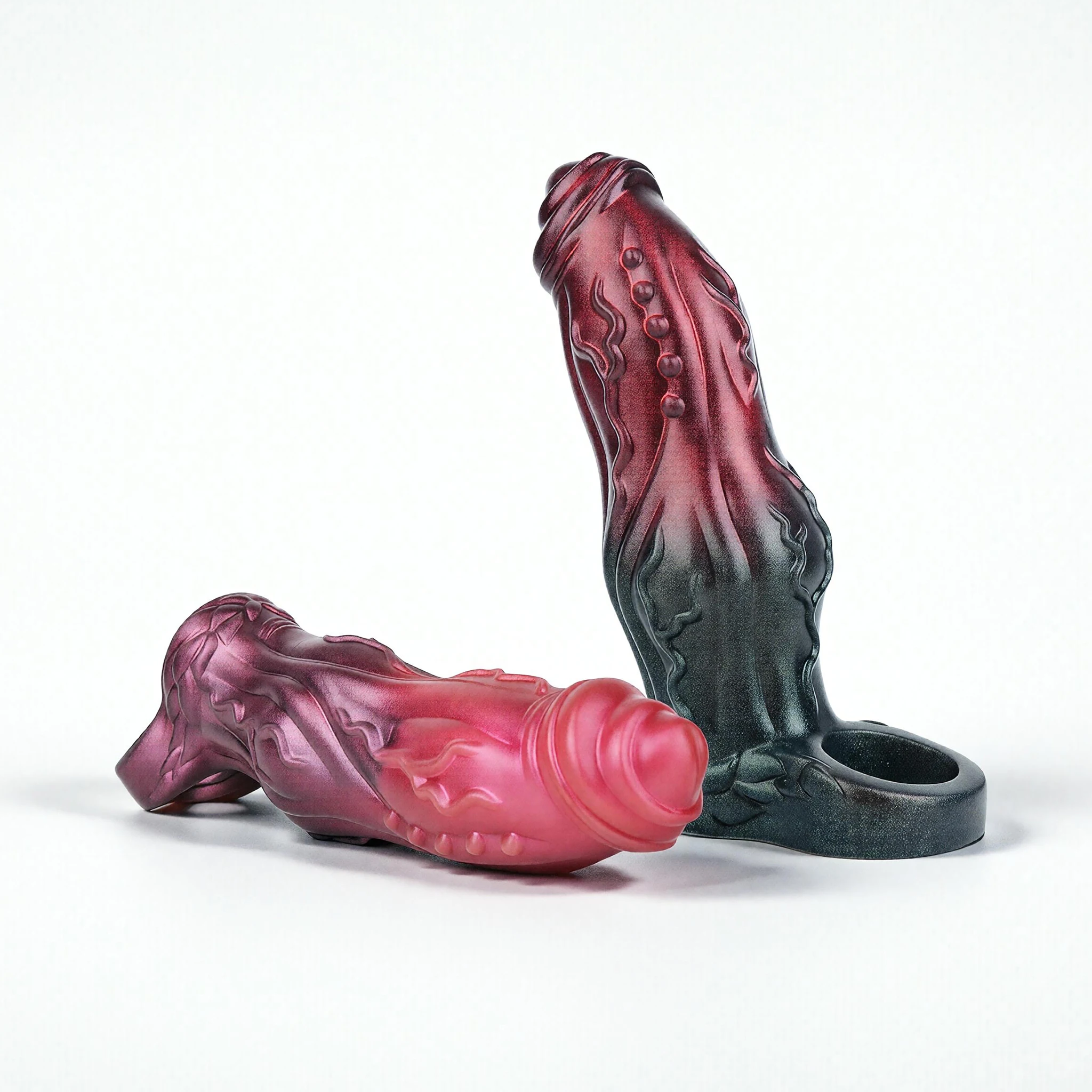 SHAZ Silicone Cock Sleeve Reusable Condom Male Penis Extension Sheath with Delay Ball Strap Adult Sex Toy for Enhanced Pleasure