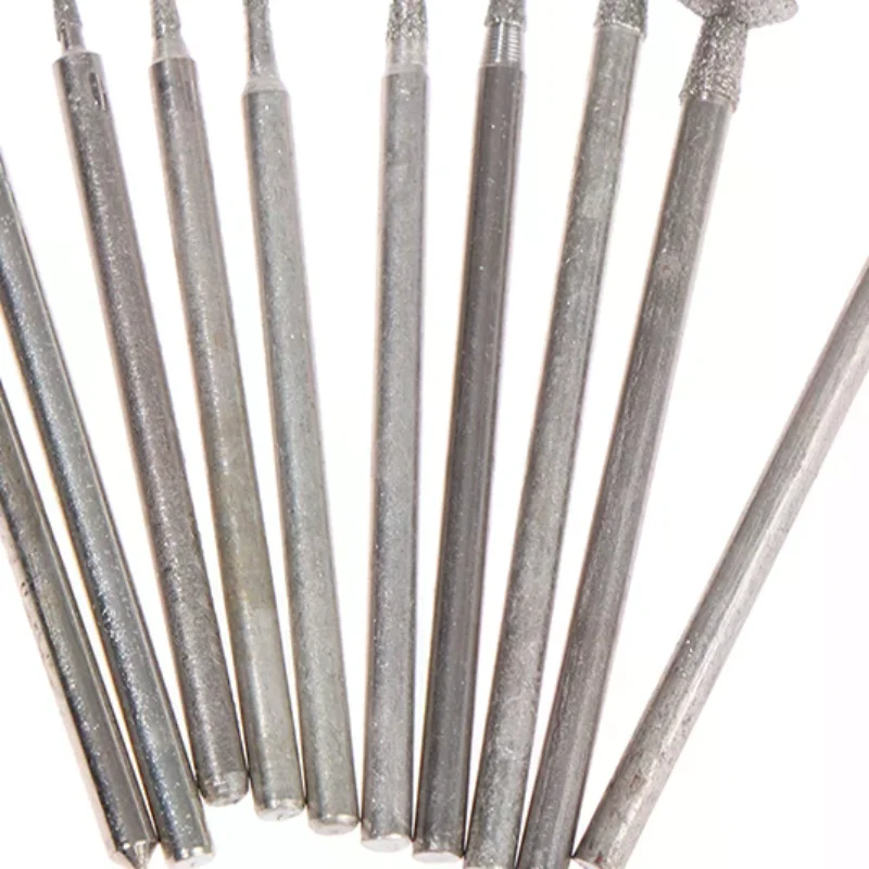 

10 шт. алмазная шлифовальная головка, камень, нефрит, резьба, полировка, гравировальные инструменты 2,35 мм