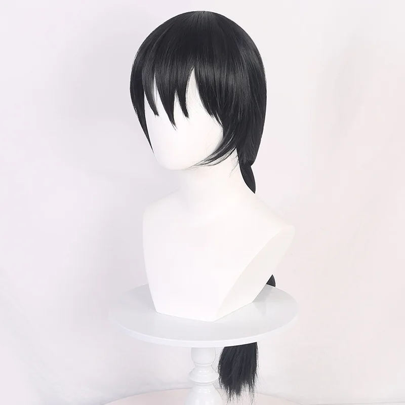 Syntetyczna Długa Pleciona Czarno-Niebieska Peruka Cosplay z Grubymi Skręcankami, Kostium na Imprezę, Włókno Odporne na Ciepło