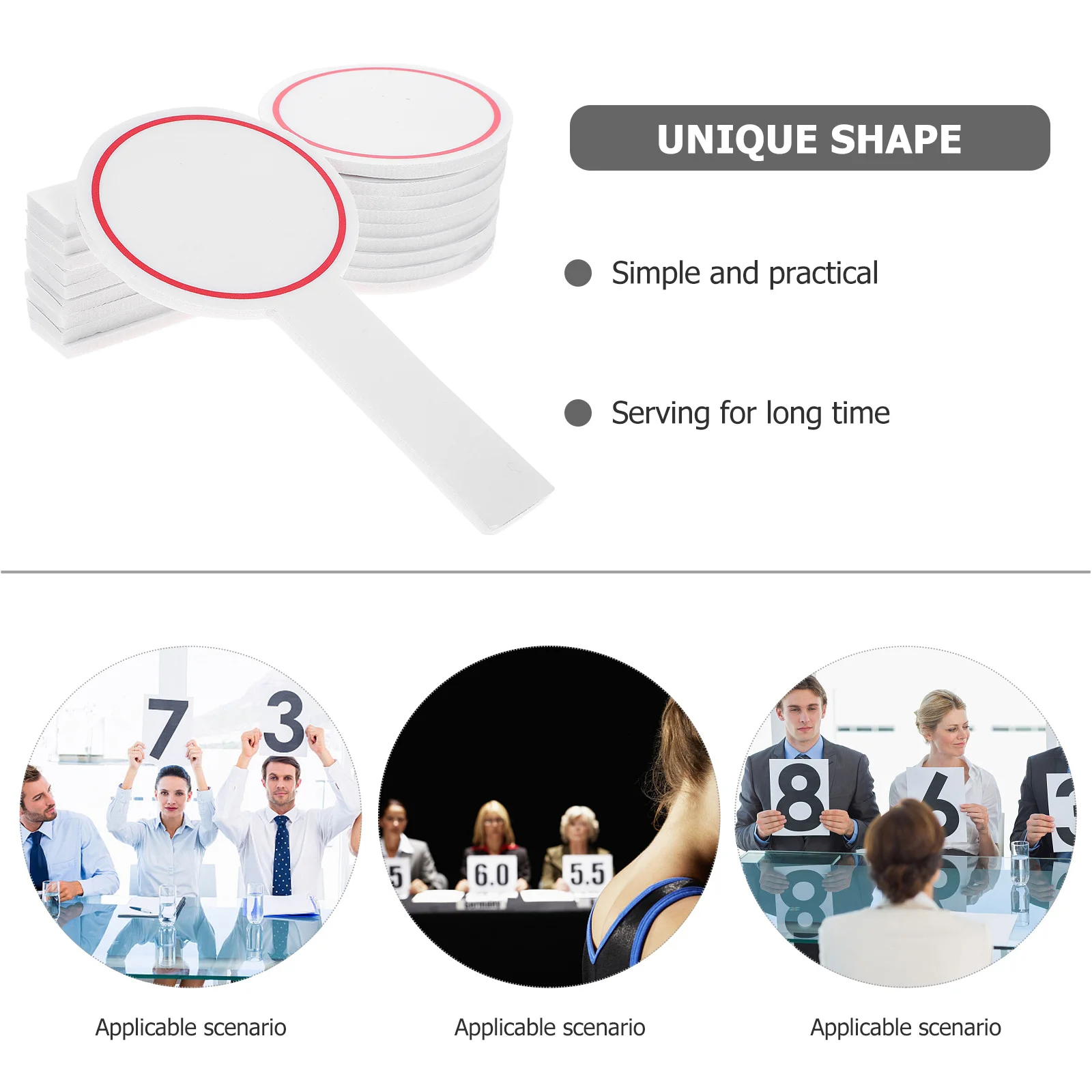 20pcs Handheld Whiteboard Reusable Dry Erase Scoreboard For Voting Auction Classroom Student Mini Marker Paddle