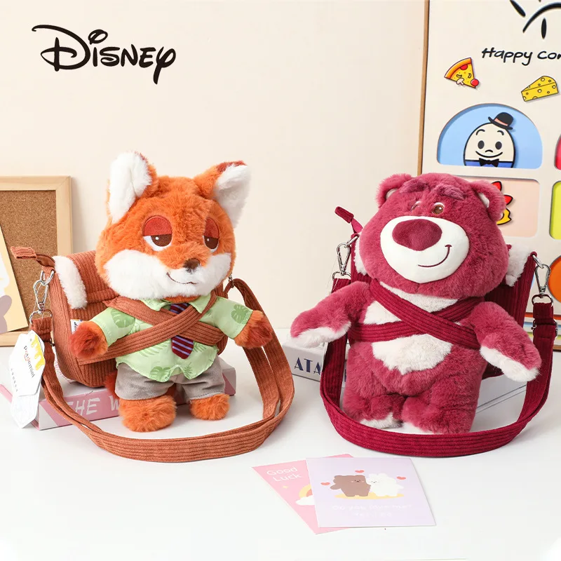 Disney Genuine Zootopia Judy Nick Chicken Strawberry Bear Plush Doll Removable Backpack To Give Girls Best Birthday Gift
