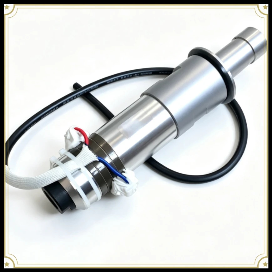 20KHz 2000W Ultrasonic Transducer with Horn, Vibration Converter for Non-woven Fabric Paper Cup Welding Machine