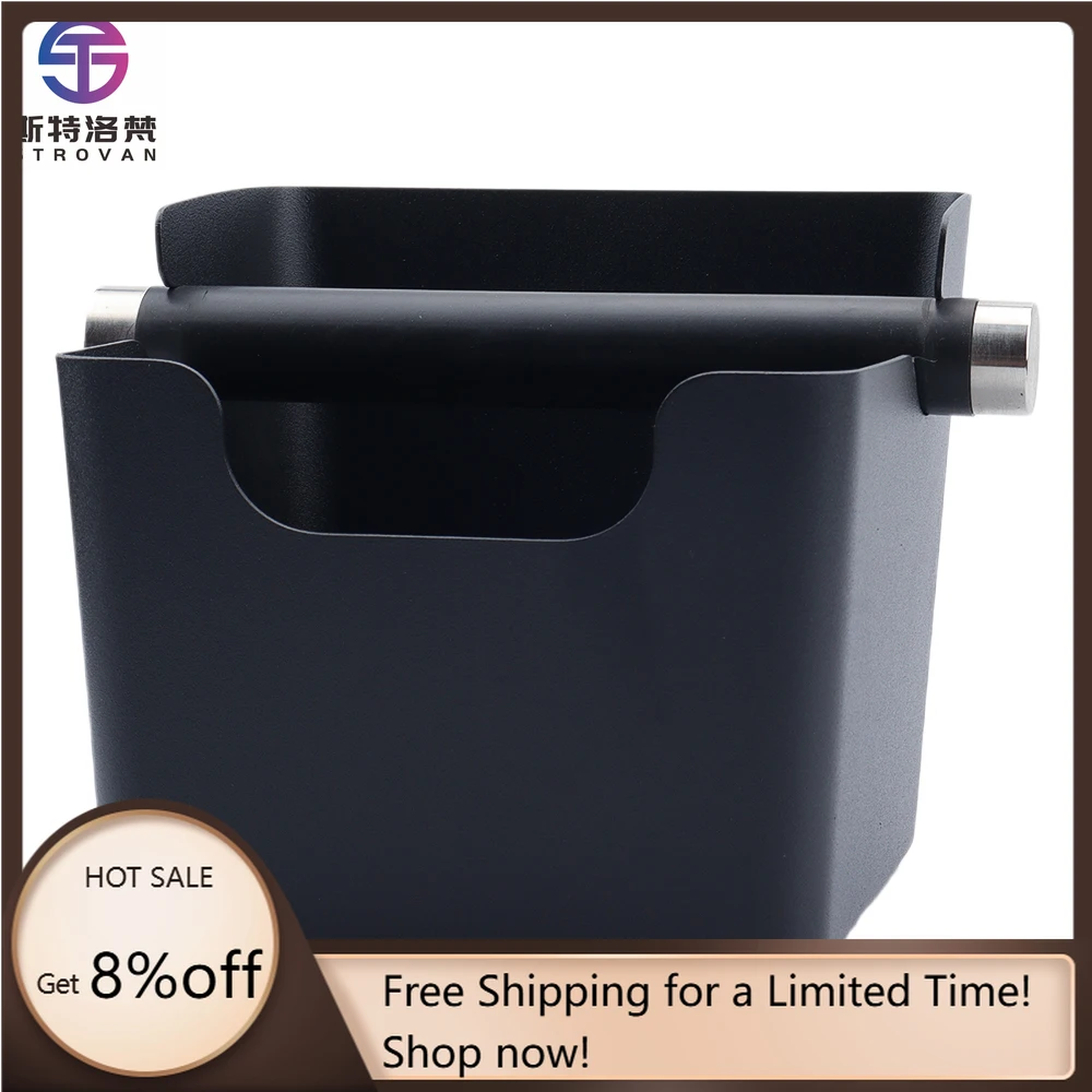 

STLG WJW Black Stainless Steel Coffee Knock Box Barista Tools Espresso Coffee Grounds Knock Box Bin Free Custom Logo