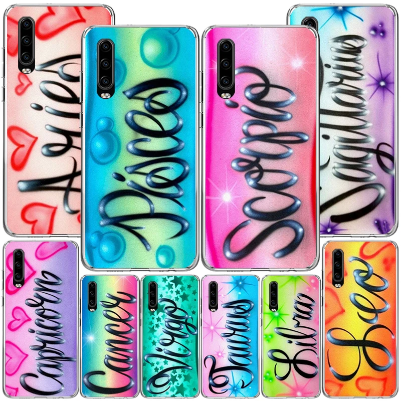 Aries Leo Libra Pisces Virgo Capricorn Phnoe Case for Huawei P30 P40 P20 P10 Lite P50 Mate 20 10 Pro P Smart Z 2019 2021 Unique