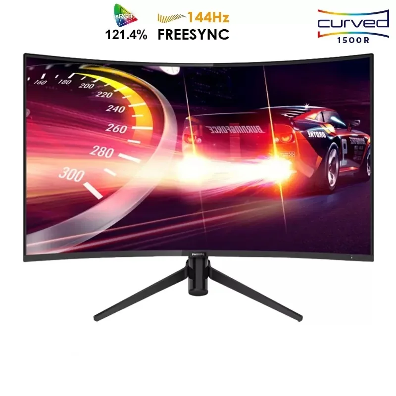 

23,8 дюймовый изогнутый экран 1500R 1920x1080p 1K 144 Гц 4ms HDMI + DP + VGA + аудиовыход настольный монитор дисплей ЖК-монитор 23." Панель ва