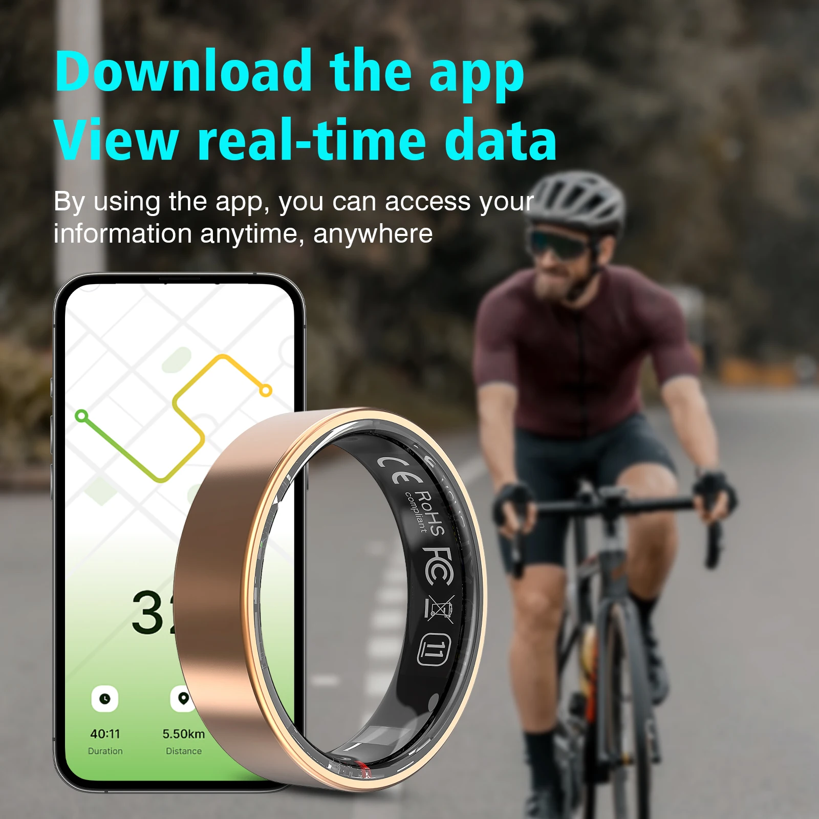 حلقة ذكية، تتبع النوم، مراقبة الحركة، متوافقة مع iPhone وAndroid، هدية ذكية، مناسبة للرجال والنساء #2