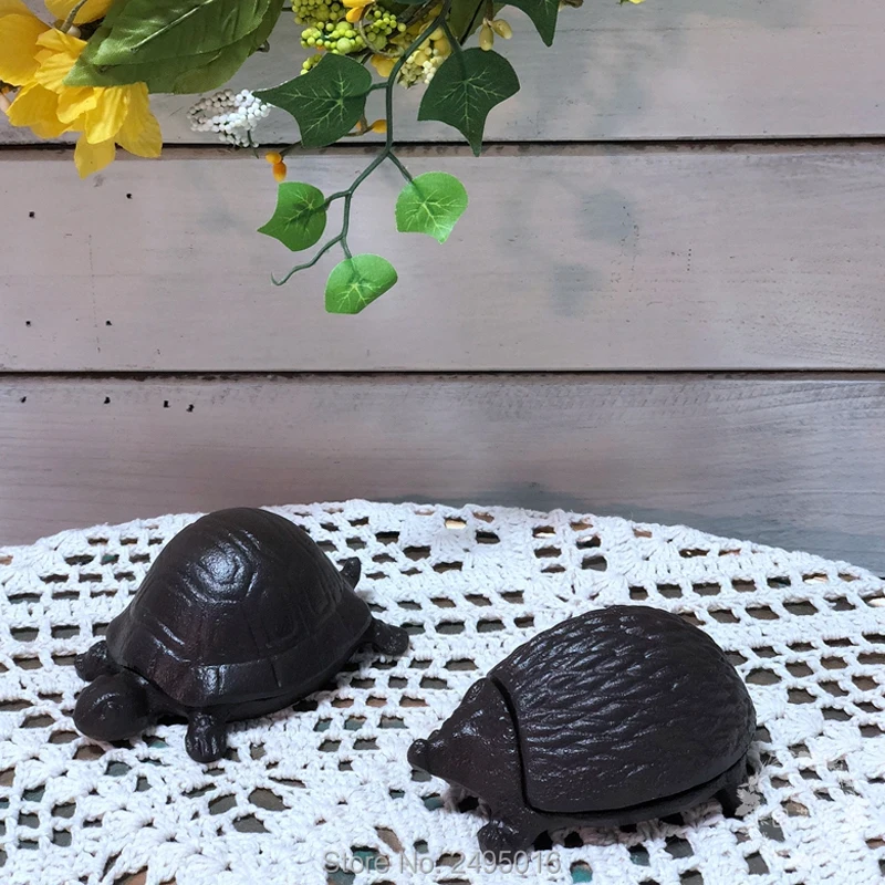 

Iron Turtle Trinket Box - Exquisite Desk Decor, Office Key Hider, Paperweight, and Gift Idea - Handcrafted Cast Iron Artwork