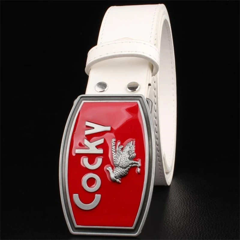 Fancy Gift Cocky Cock Bird Fashion Belt Men Animal Print Metal Buckle
