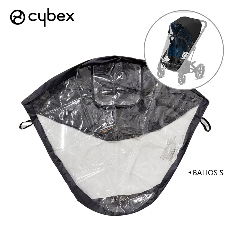 Image 7: Housse de pluie pour Buggy Cybex Priam Mios Melio Coya EVA, imperméable, transparente, coupe-vent, ouverte, pour poussette de bébé