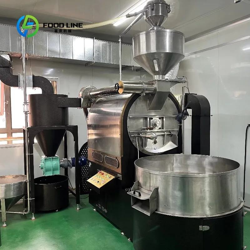 customized industrial coffee drum roaster 30kg half hot air low energy consumption for mass bean roasting business buyers