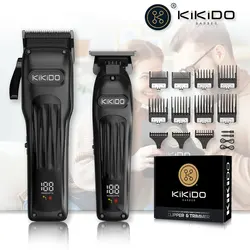 KIKIDO 2-in-1 Metal Saç Kesme Seti Erkekler Profesyonel Elektronik Saç Kesme Makinesi Kırpma Sakal Ev Aletleri Saç Kesme Makinesi