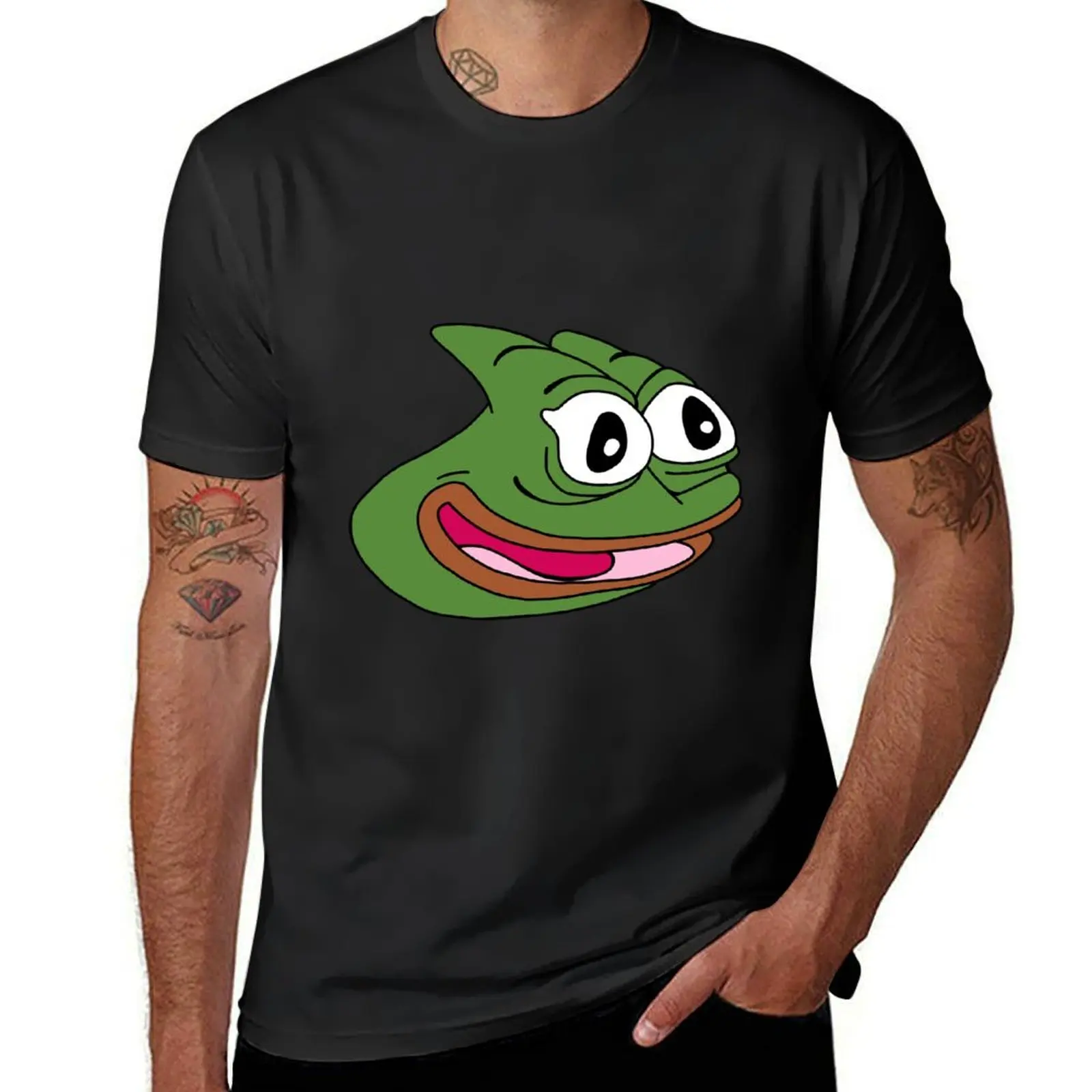 Pepega pepe T-Shirt boys animal print customs black t-shirts for men