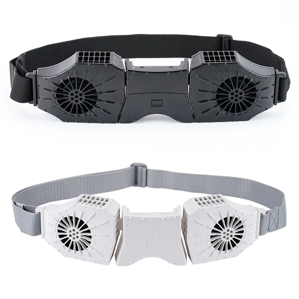 

2025 Поясной вентилятор с двумя вентиляционными отверстиями и регулируемым ремнем — 8000 мАч, 3 скорости, рабочее время 4–12 часов, портативный носимый охлаждающий блок