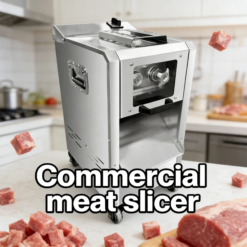 Vertical 2200W Electric Stainless Steel Fresh Meat Cutter Meat Processing Equipment For Restaurant Canteen Meat Slicer