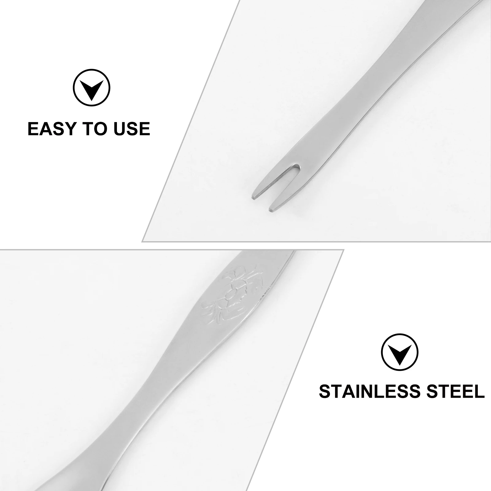 

6pcs Stainless Steel Seafood Tools Crab Fork Lobster Cracker Nut Cracker Double Head Shellfish Utensils for Restaurant Home