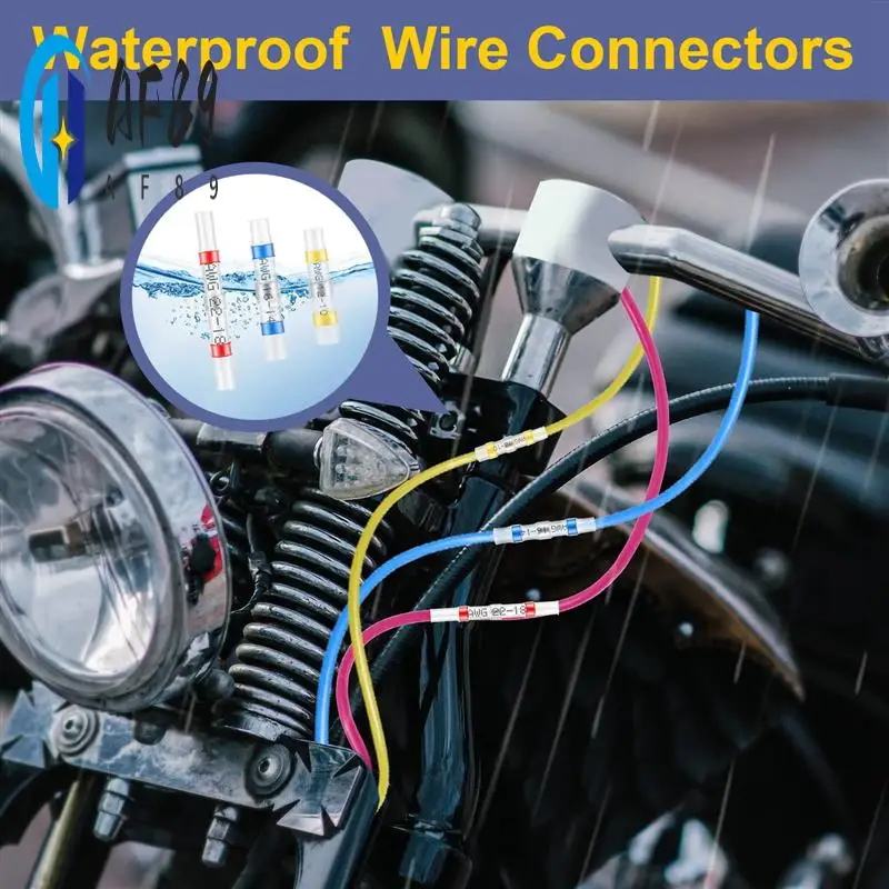 

AF89-210PCS Heat Shrink Butt Connectors, Marine Grade Electrical Wire Connectors Kit, For Cable, Boat, Wiring