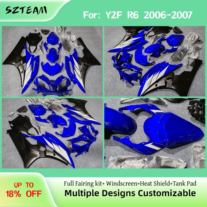 

Комплект обтекателей OEM ABS для мотоцикла Yamaha YZF R6 2006-2007, полный комплект обтекателей с АБС-пластиком, литье под давлением, YZF-R6 06-07