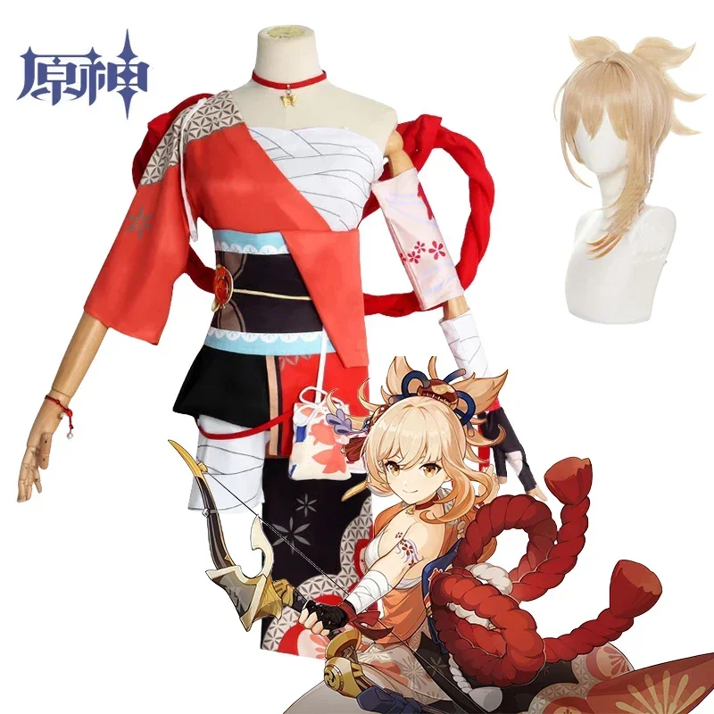 

Yoimiya Cosplay Costume Game Genshin Impact Yoimiya Cosplay Dress Female Fashion Battle Dress Halloween Costumes Women Outfits