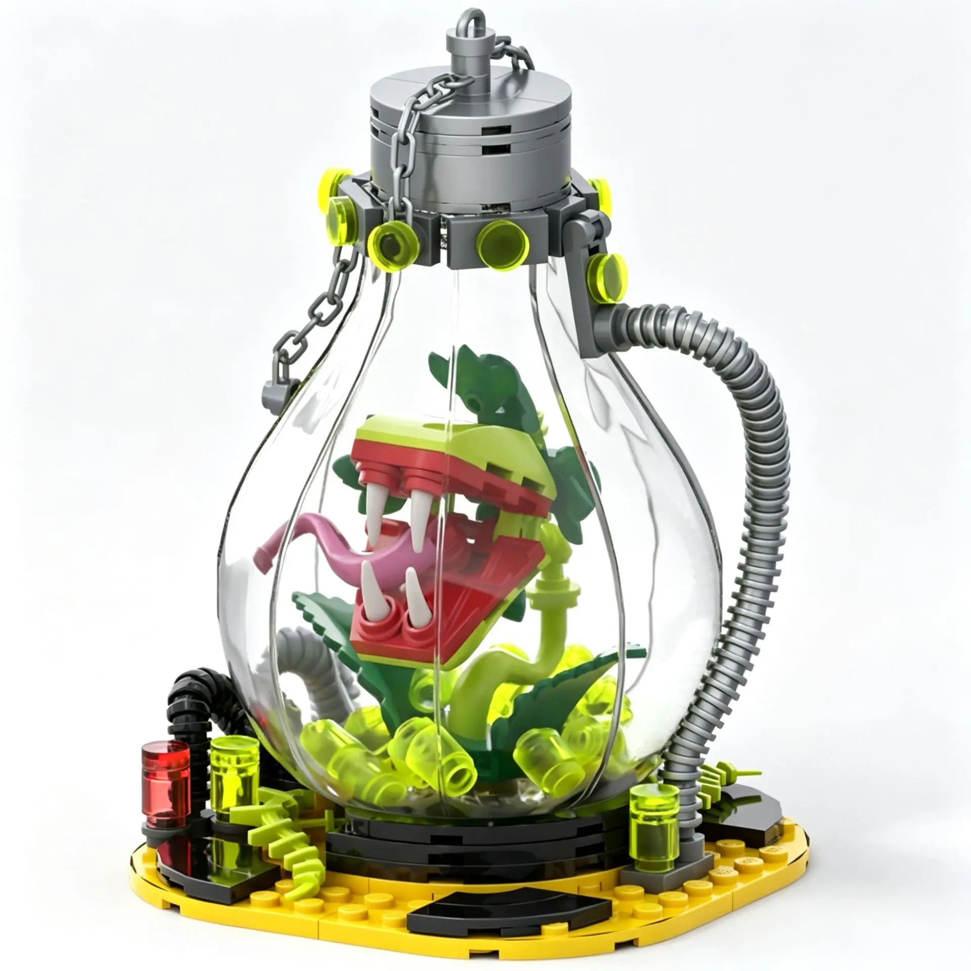 Image of Apocalypse Laboratory Mutation Fleischfressende Topfpflanze Blume, die Männer frisst, Bausteine Sammlung MOC Spielzeug Geschenke für erwachsene Fans