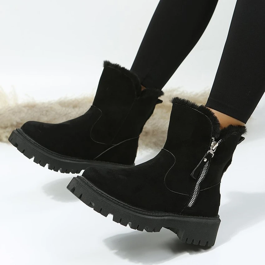 

2025 Real Sheepskin Wool Low-cut Warm Fur Shoes Winter Warm Boots Fur Ladies Snow Boots Man and Women Short Boots High Quality